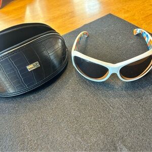 Anon Women's White Sunglasses with Colorful Patterned Temples